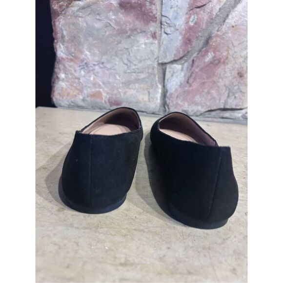 Old Navy Soft Knit Faux Suede Pointed Toe Ballet Black Flats Women’s Size 8 - Picture 6 of 11